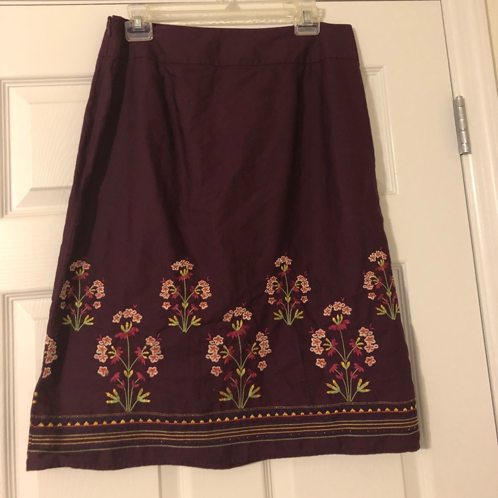 Talbots Embroidered Skirt